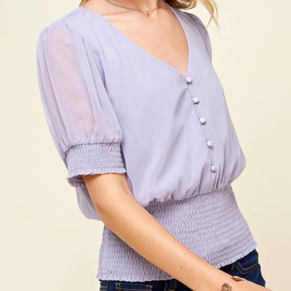 Lilac Button Blouse